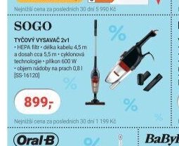 Sogo tyčový vysavač 2v1