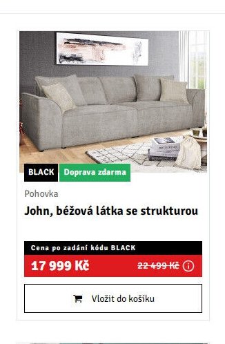 Pohovka John, béžová látka se strukturou - ASKO akcniletaky.com