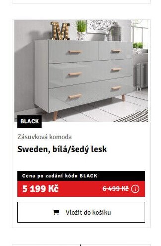 Zásuvková komoda Sweden, bílá/šedý lesk - ASKO akcniletaky.com