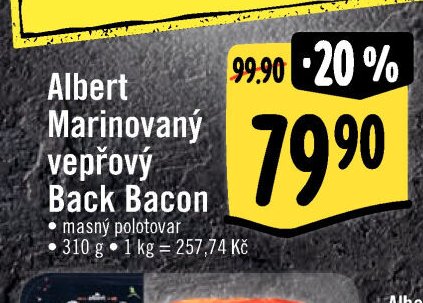 Albert Marinovaný vepřový Back Bacon