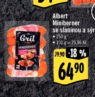 Albert Miniberner se slaninou a sýrem