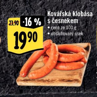 Kovářská klobása s česnekem