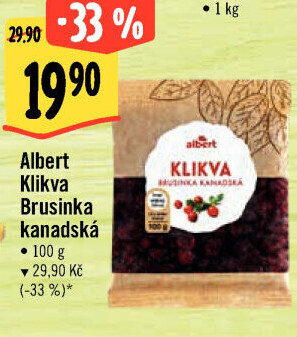Brusinky klikvy sušené Albert