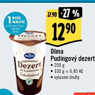 Dezert pudink se šlehačkou Olma