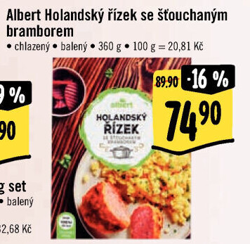 Holandský řízek se šťouchanými brambory Albert