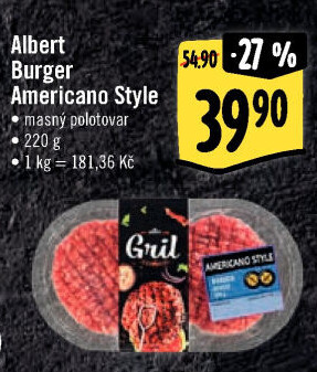 Hovězí burger Americano style Albert Gril