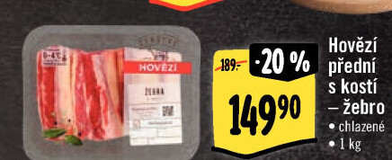 Hovězí přední s kostí - žebro Albert