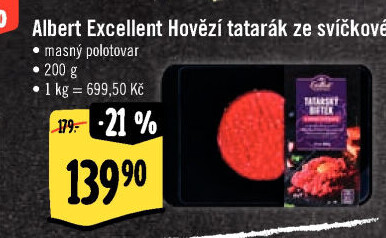 Hovězí tatarák ze svíčkové Albert Excellent