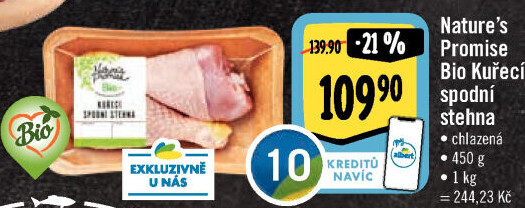 Kuřecí stehna bio Nature'