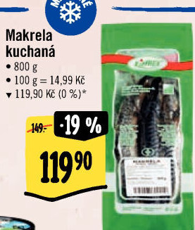 Makrela kuchaná mražená Kimbex