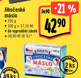 Máslo Jihočeské Madeta