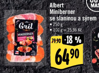Miniberner se slaninou a sýrem Albert Gril