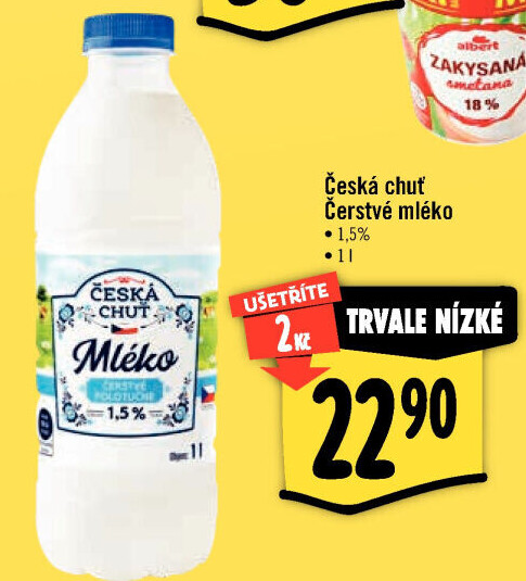 Mléko čerstvé Česká chuť - 1,5% polotučné