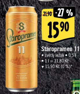 Pivo světlý ležák 11° Staropramen