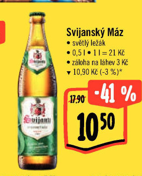 Pivo světlý ležák 11° Svijanský Máz Svijany