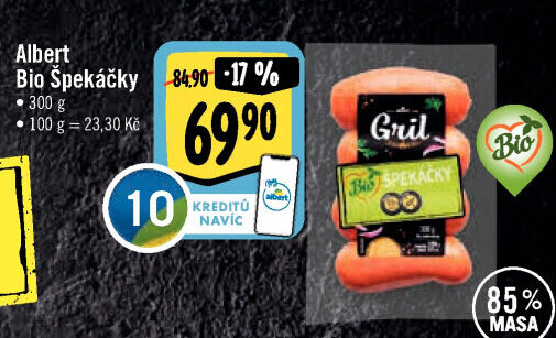 Špekáčky Bio Albert Gril