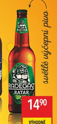 Radegast Ratar světlé výčepní pivo 0,5 l