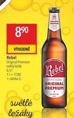 Rebel Original Premium světlý ležák 0,5 l