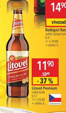 Litovel Premium světlý ležák 0,5 l