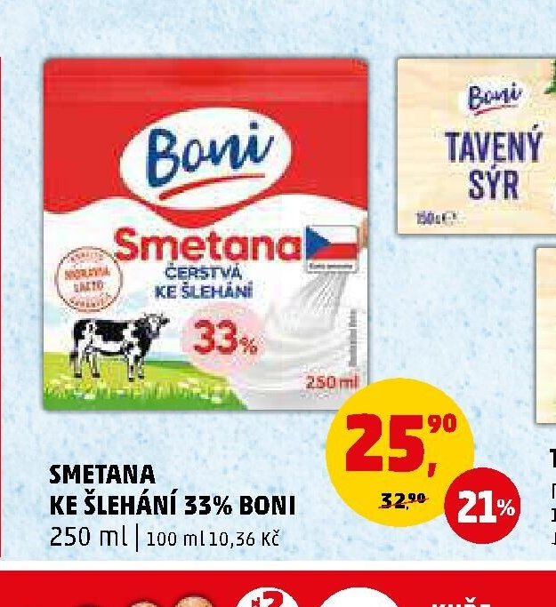 SMETANA KE ŠLEHÁNÍ 33% BONI