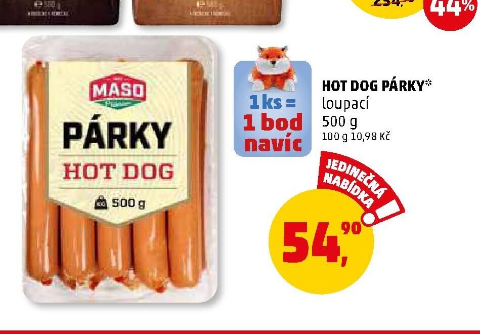 HOT DOG PÁRKY loupací 500 g