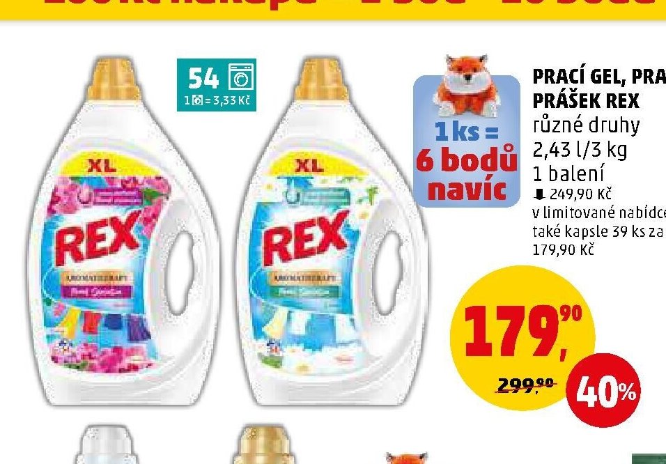 Prací gel, prací prášek Rex