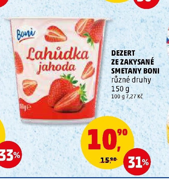 Dezert ze zakysané smetany Boni různé druhy