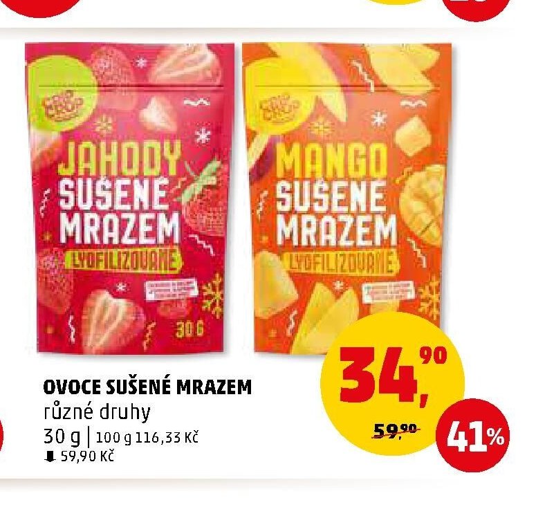 Ovoce sušené mrazem různé druhy