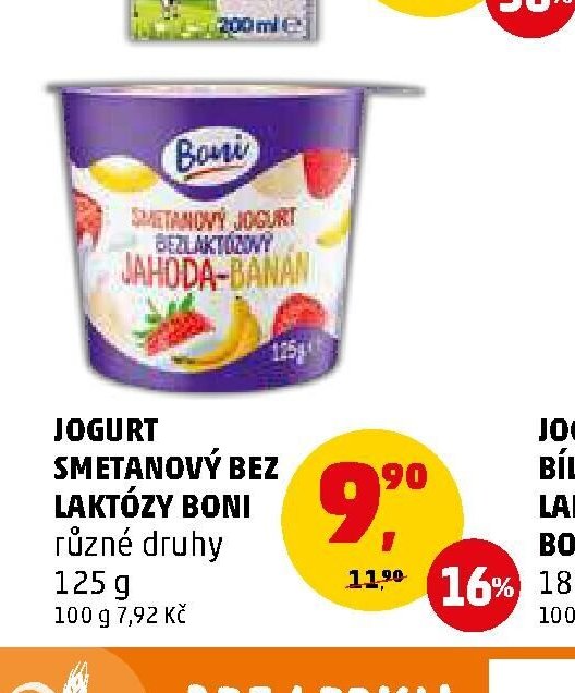 JOGURT SMETANOVÝ BEZ LAKTÓZY BONI