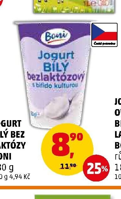 JOGURT BÍLÝ BEZ LAKTÓZY BONI