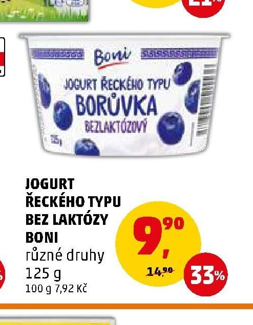 JOGURT ŘECKÉHO TYPU BEZ LAKTÓZY BONI