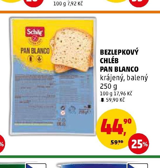 BEZLEPKOVÝ CHLÉB PAN BLANCO