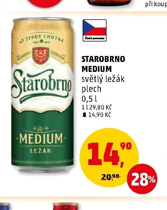STAROBRNO MEDIUM světlý ležák plech