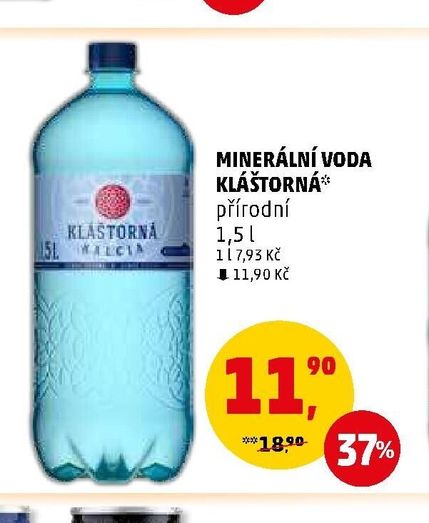 Minerální voda Kláštorná přírodní 1,5 l