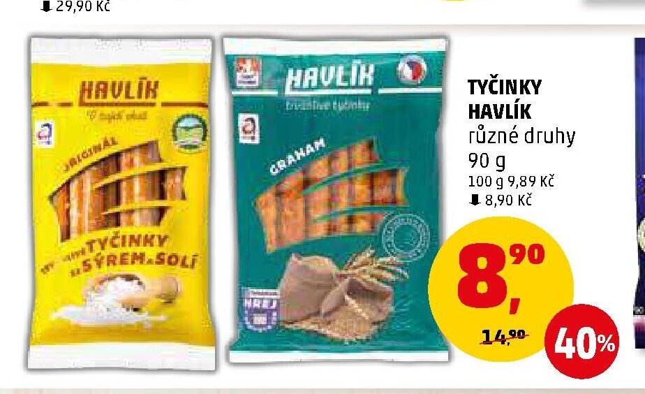 Havlík tyčinky se sýrem a solí