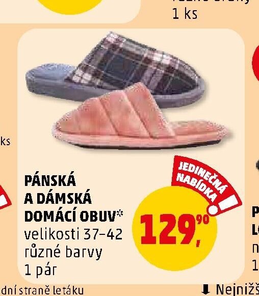 Pánská a dámská domácí obuv