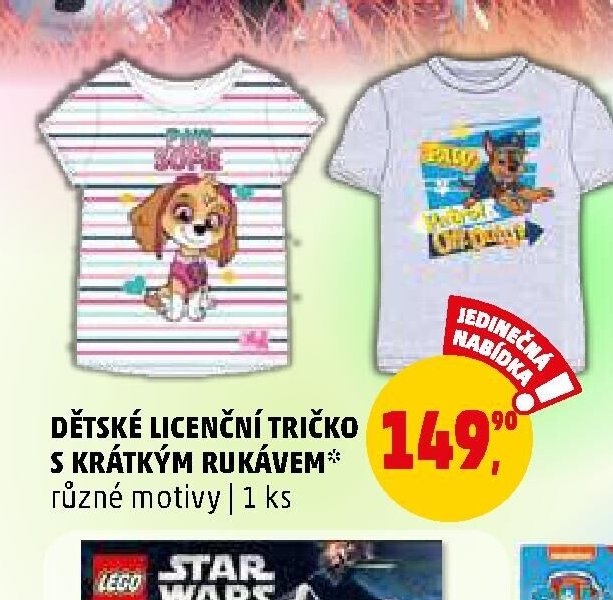 DĚTSKÉ LICENČNÍ TRIČKO S KRÁTKÝM RUKÁVEM