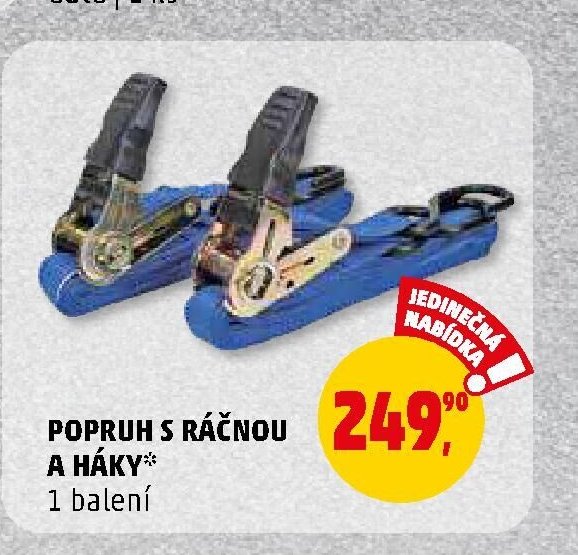 Popruh s ráčnou a háky