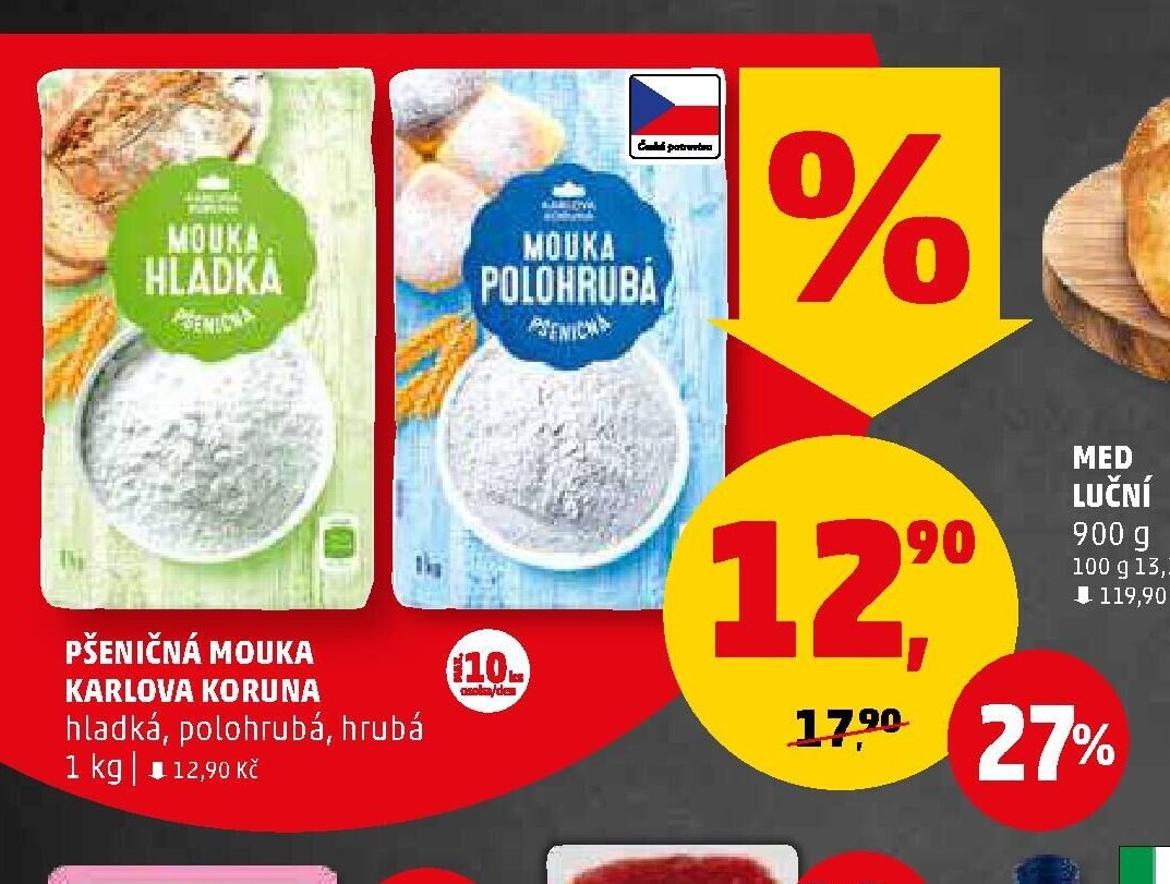 Pšeničná mouka Karlova Koruna hladká, polohrubá, hrubá