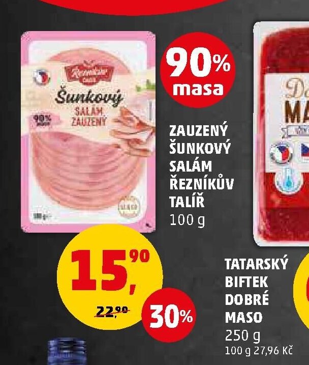 Zauzený šunkový salám řezníkův talíř