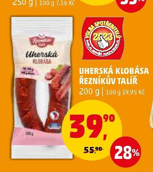 Uherská klobása Řezníkův talíř