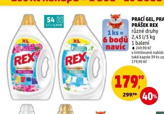 Prací gel, prací prášek Rex