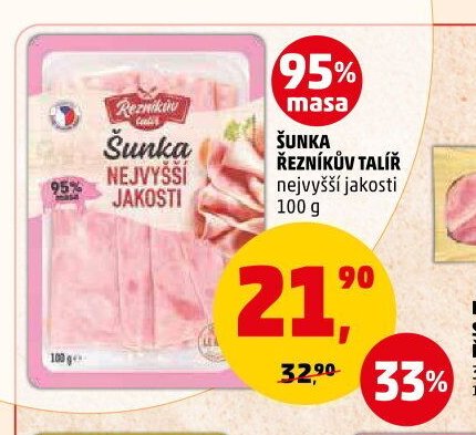 ŠUNKA ŘEZNÍKŮV TALÍŘ nejvyšší jakosti 100 g