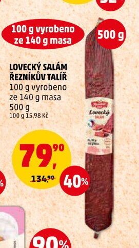 LOVECKÝ SALÁM ŘEZNÍKŮV TALÍŘ 500 g