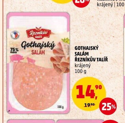 GOTHAJSKÝ SALÁM ŘEZNÍKŮV TALÍŘ krájený 100 g