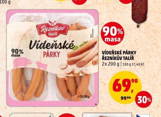 VÍDEŇSKÉ PÁRKY ŘEZNÍKŮV TALÍŘ 2x 200 g