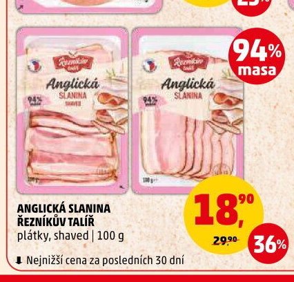 ANGLICKÁ SLANINA ŘEZNÍKŮV TALÍŘ plátky, shaved 100 g