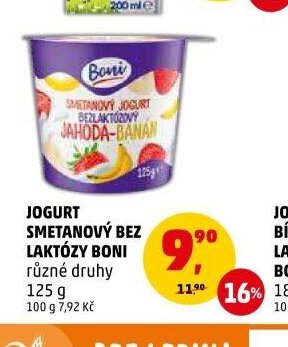 JOGURT SMETANOVÝ BEZ LAKTÓZY BONI