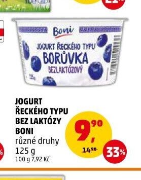 JOGURT ŘECKÉHO TYPU BEZ LAKTÓZY BONI