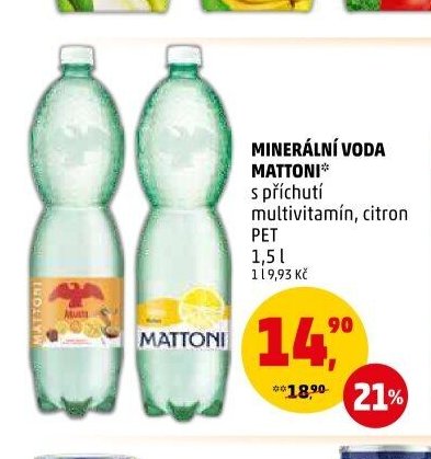 MINERÁLNÍ VODA MATTONI s příchutí